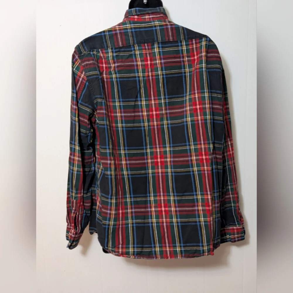 Men's J CREW NY Flannel Shirt Size XL Red Long Sleeve Button Front Work Casual
